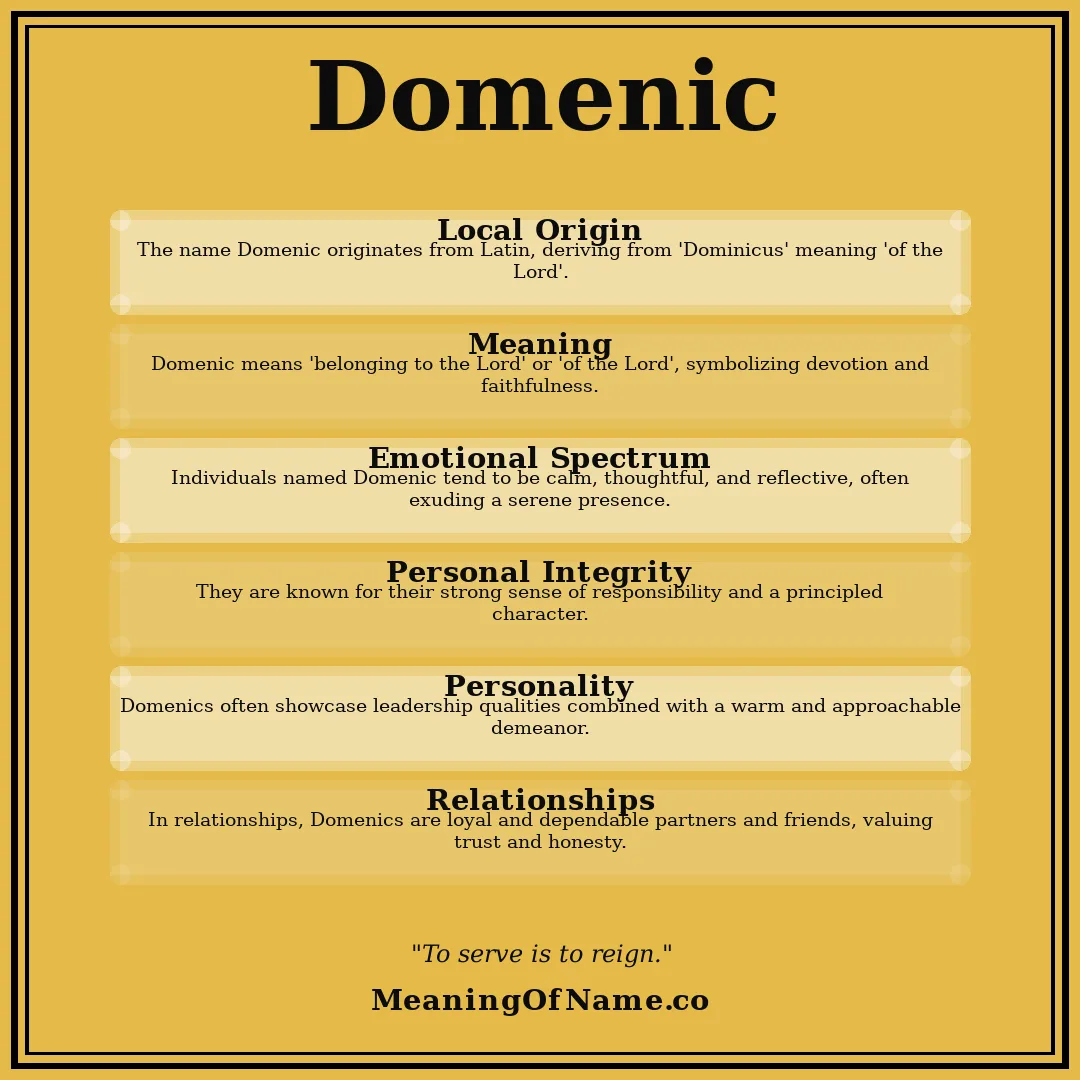 Domenic name meaning poster