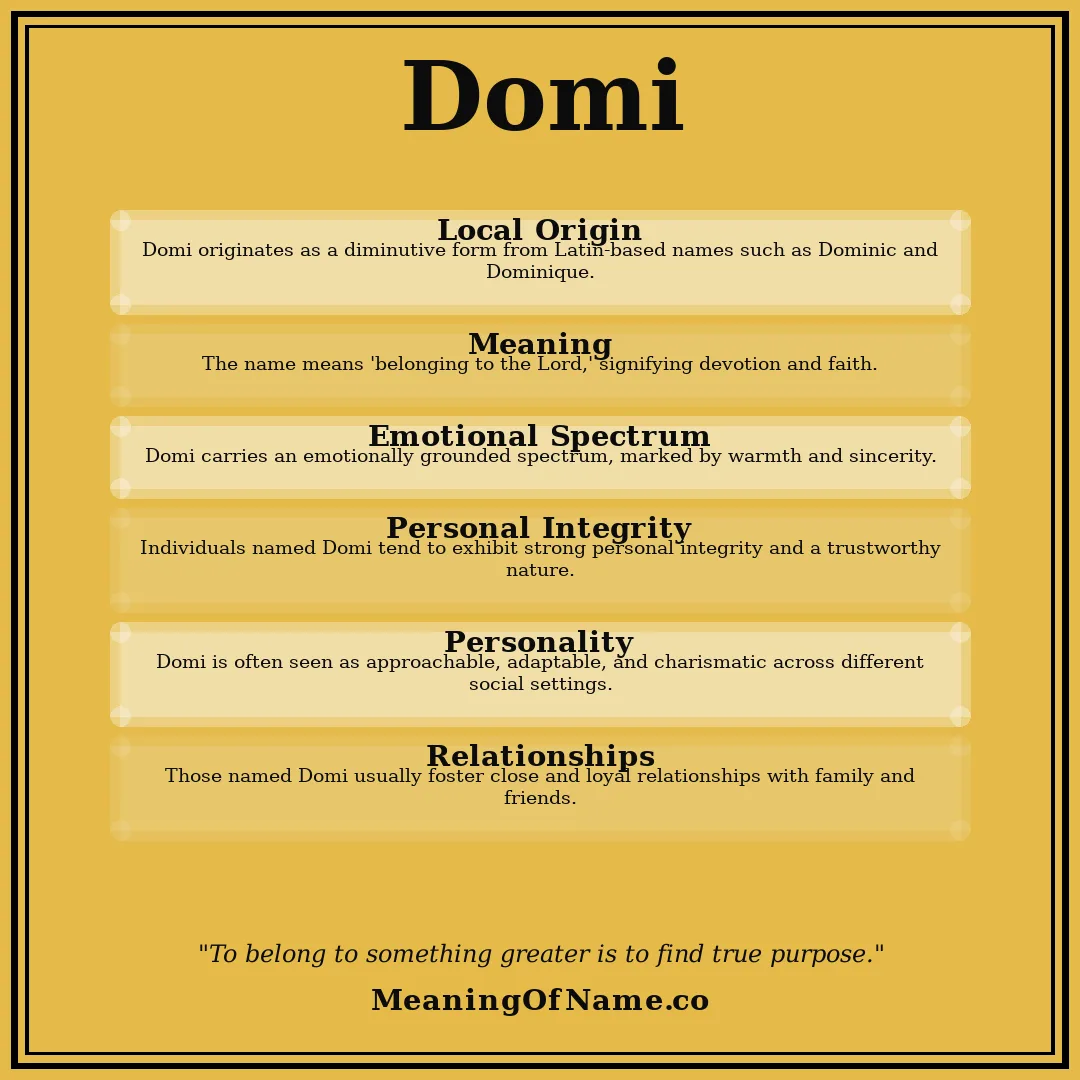 Domi name meaning poster