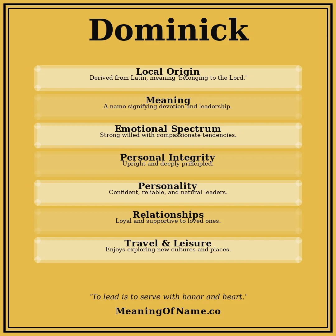 Dominick name meaning poster