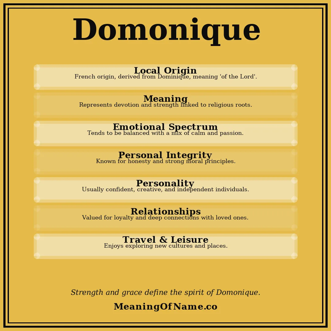 Domonique name meaning poster