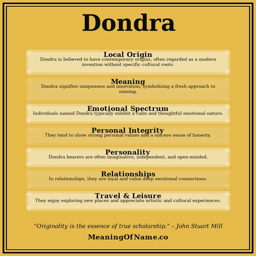 Dondra name meaning poster