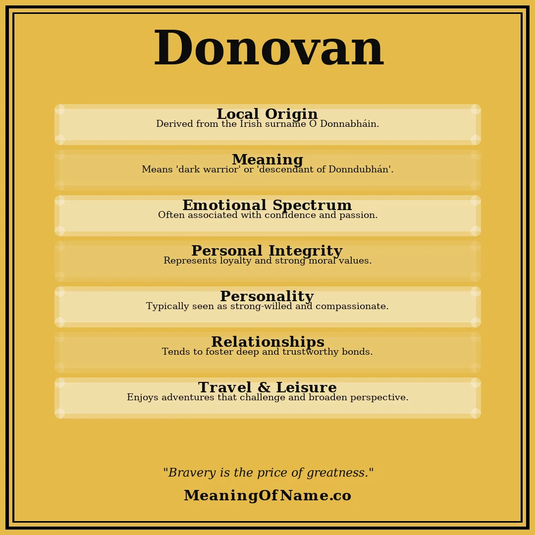 Donovan name meaning poster