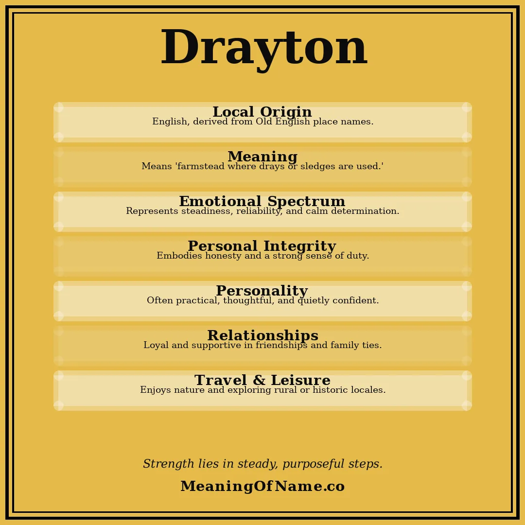 Drayton name meaning poster