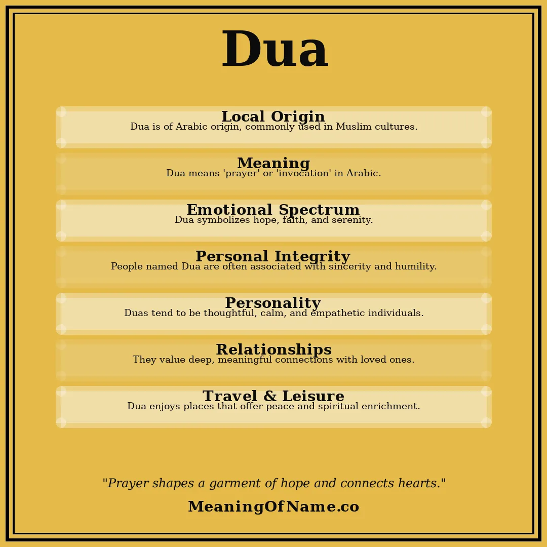 Dua name meaning poster