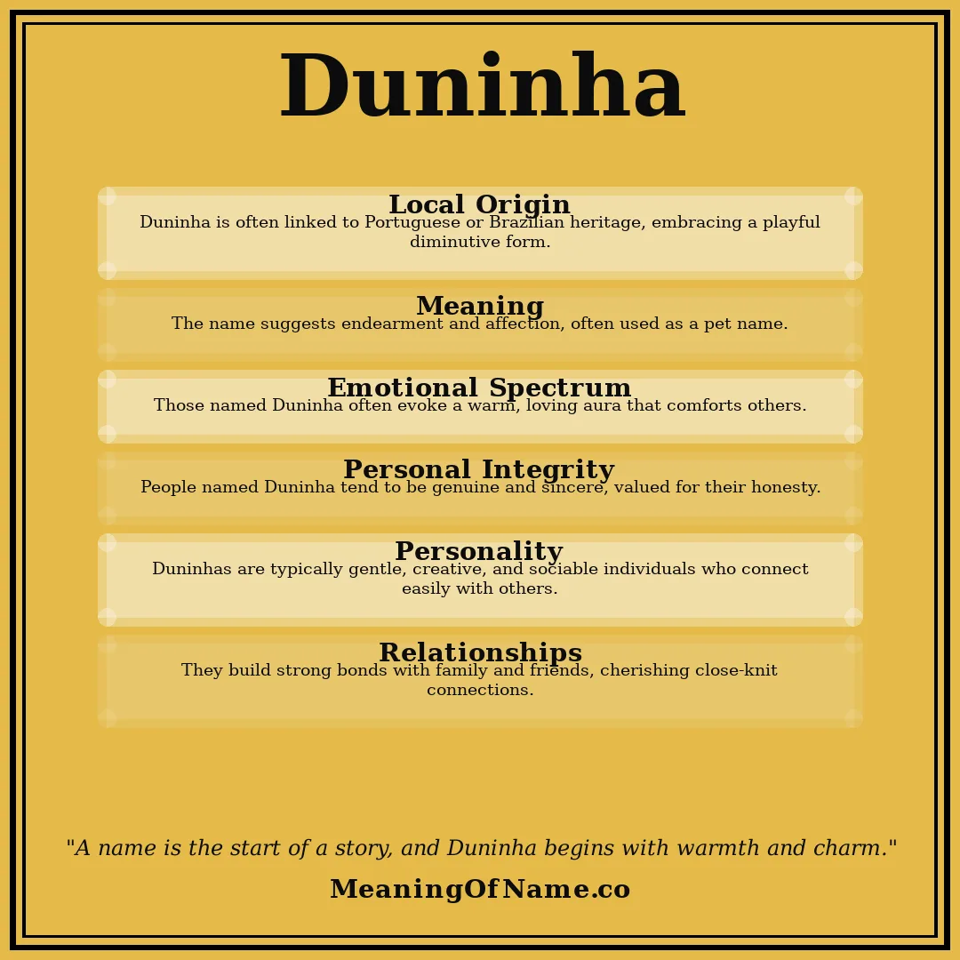 Duninha name meaning poster