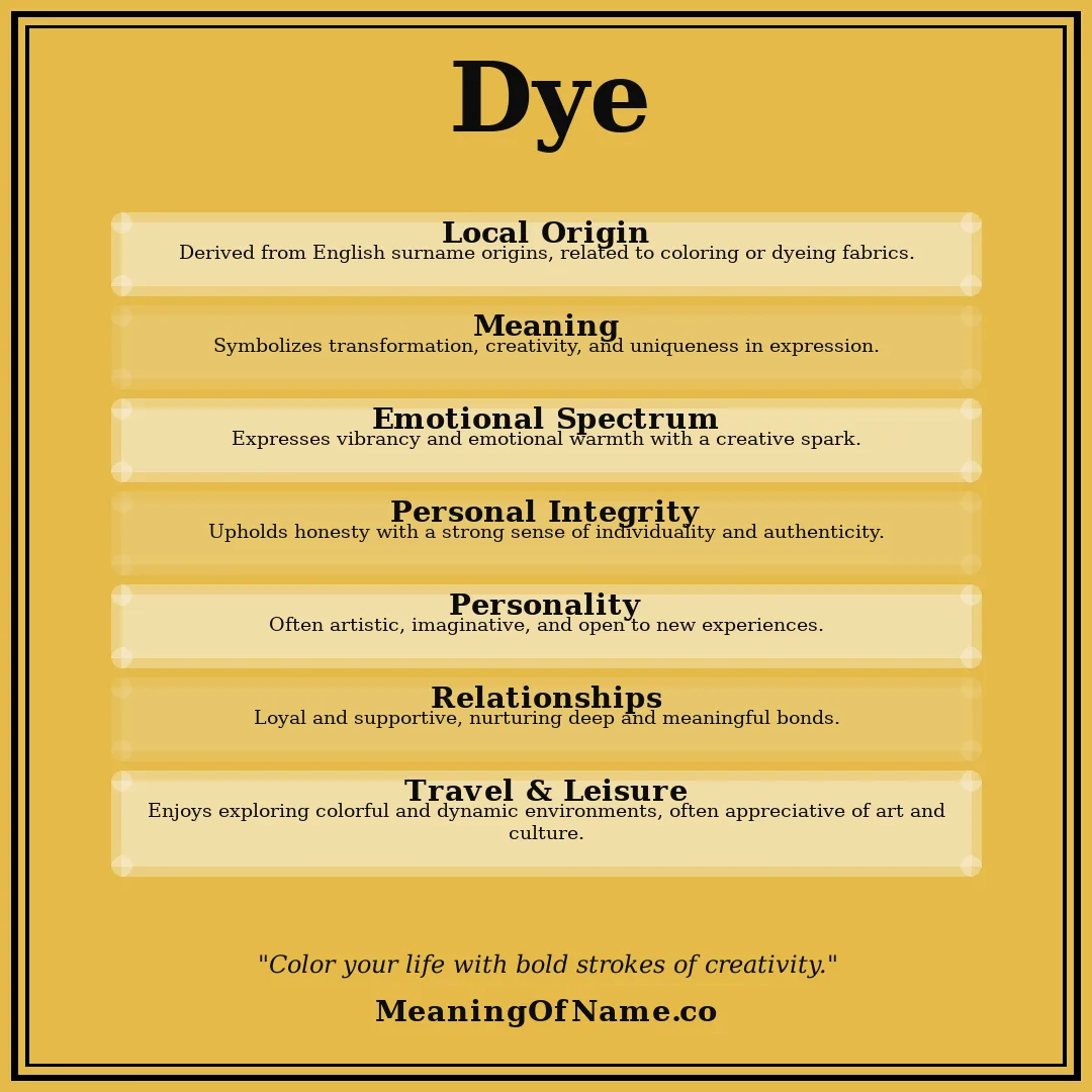 Dye name meaning poster