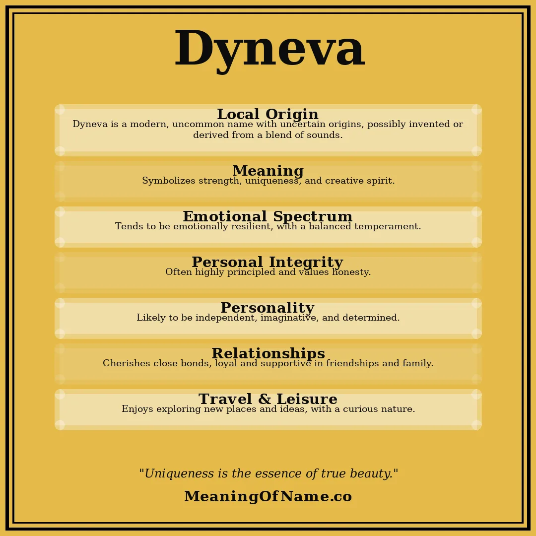 Dyneva name meaning poster