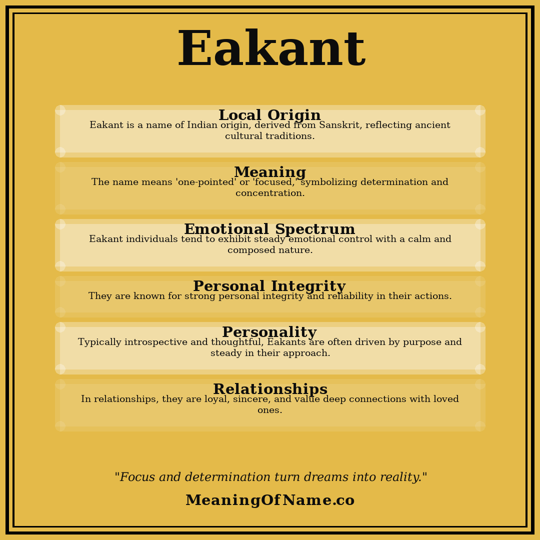 Eakant name meaning poster