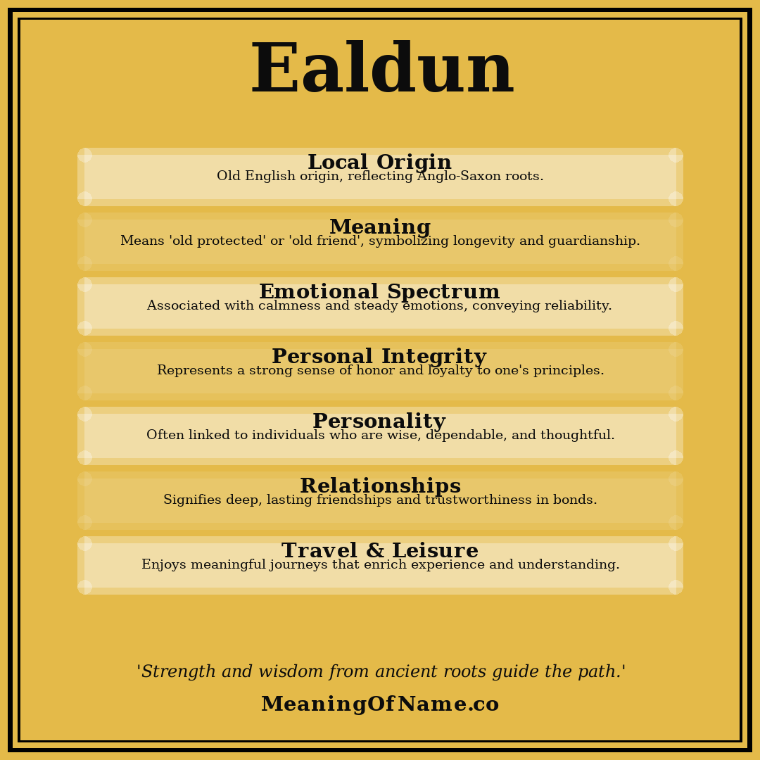 Ealdun name meaning poster