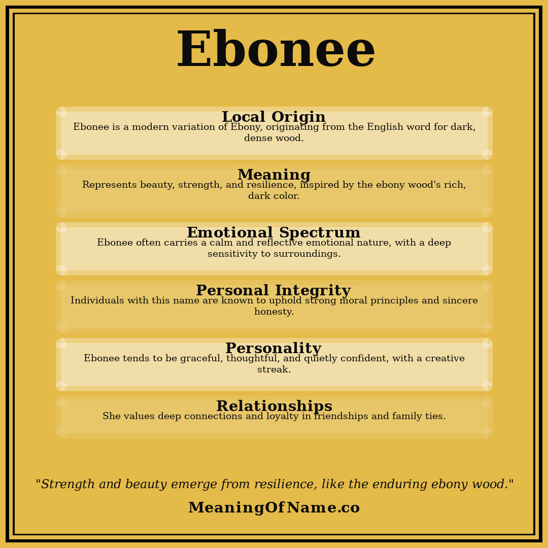 Ebonee name meaning poster