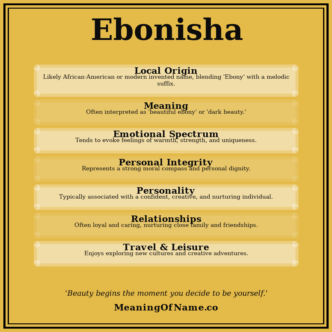 Ebonisha name meaning poster