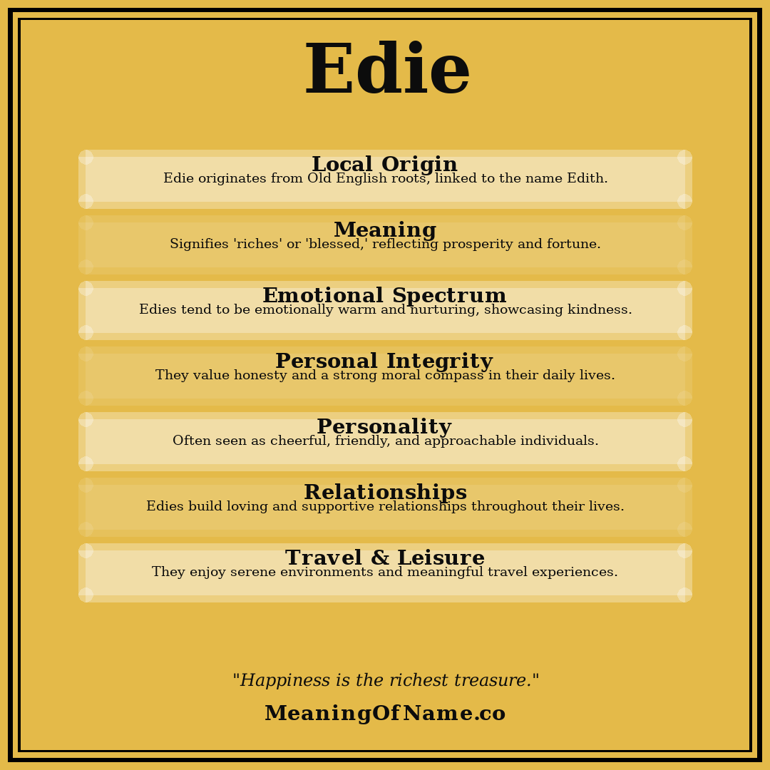 Edie name meaning poster