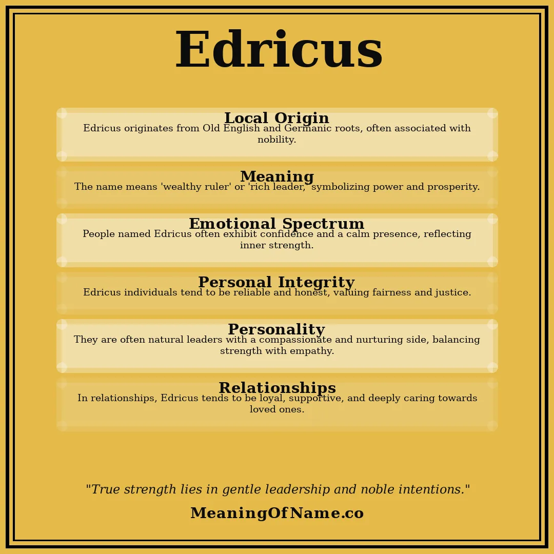 Edricus name meaning poster