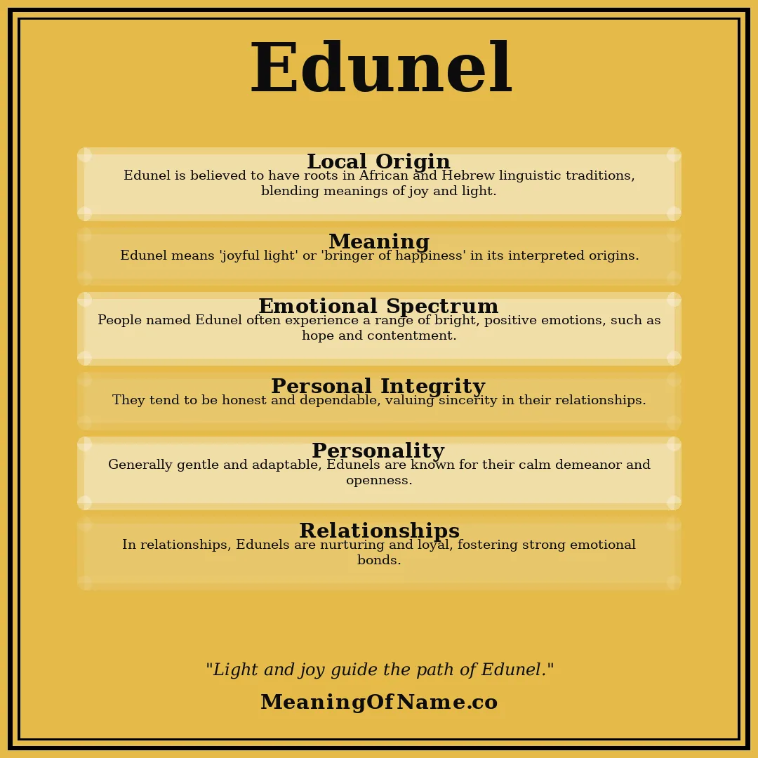 Edunel name meaning poster