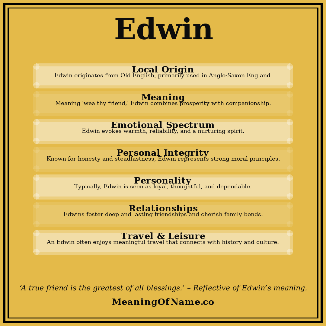 Edwin name meaning poster