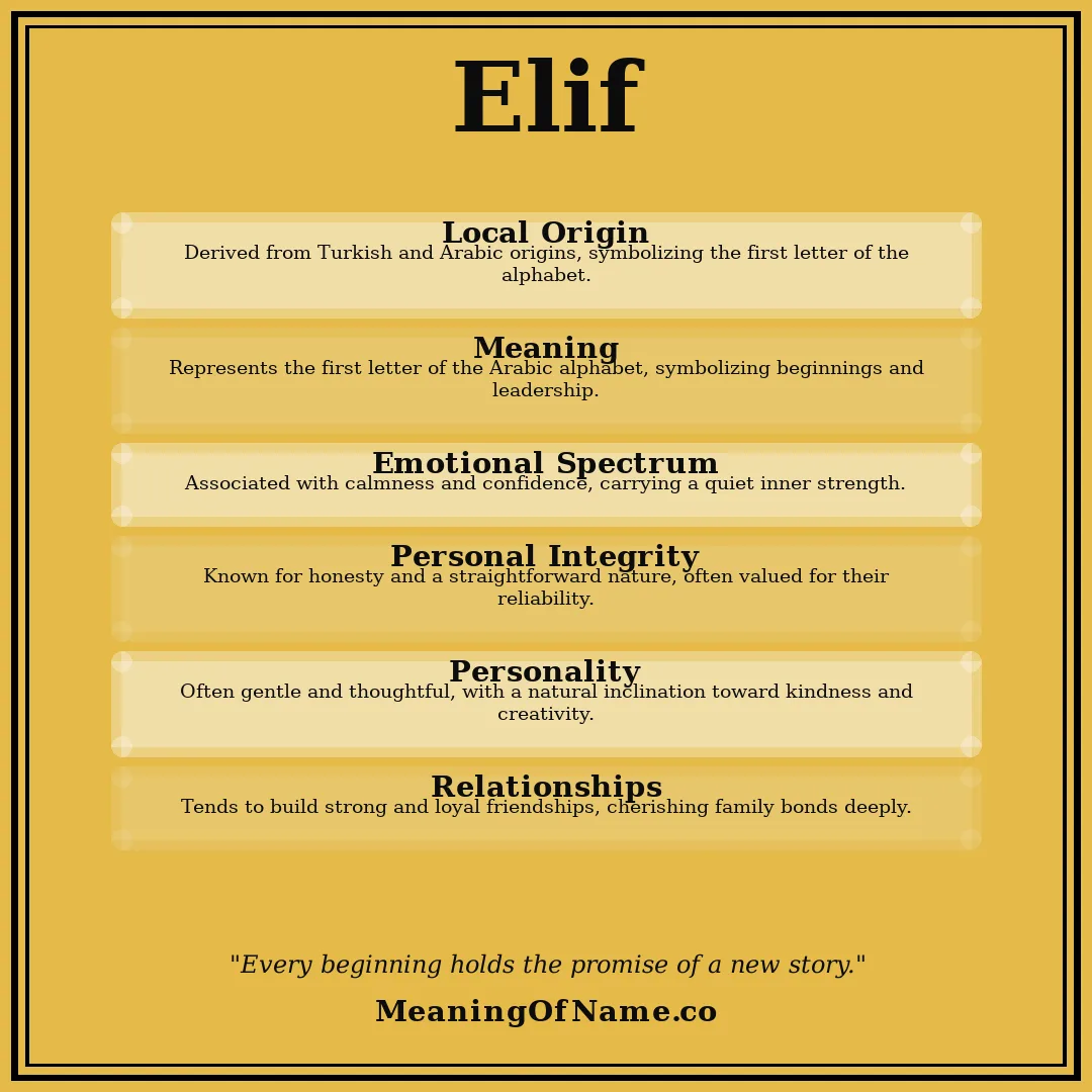 Elif name meaning poster