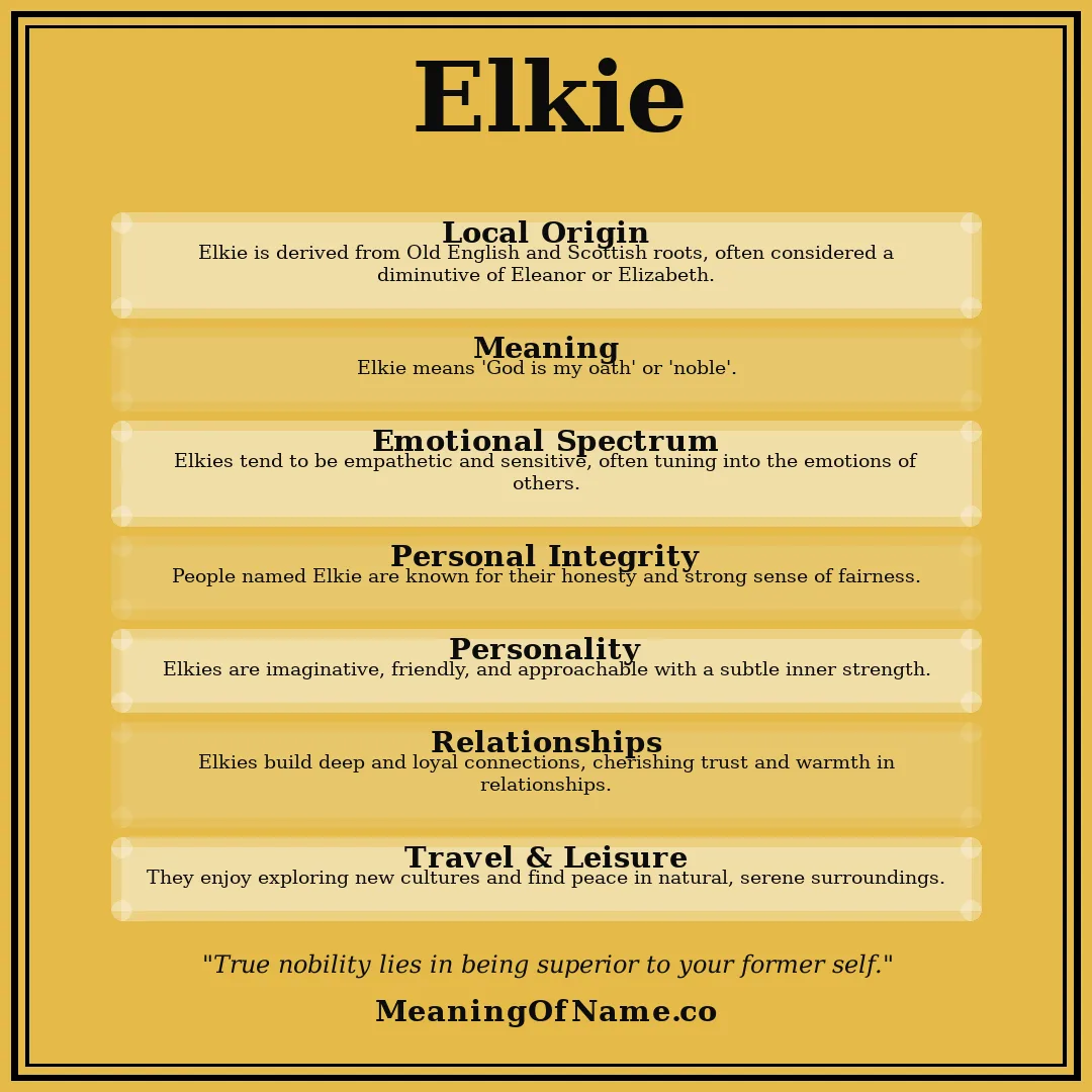 Elkie name meaning poster