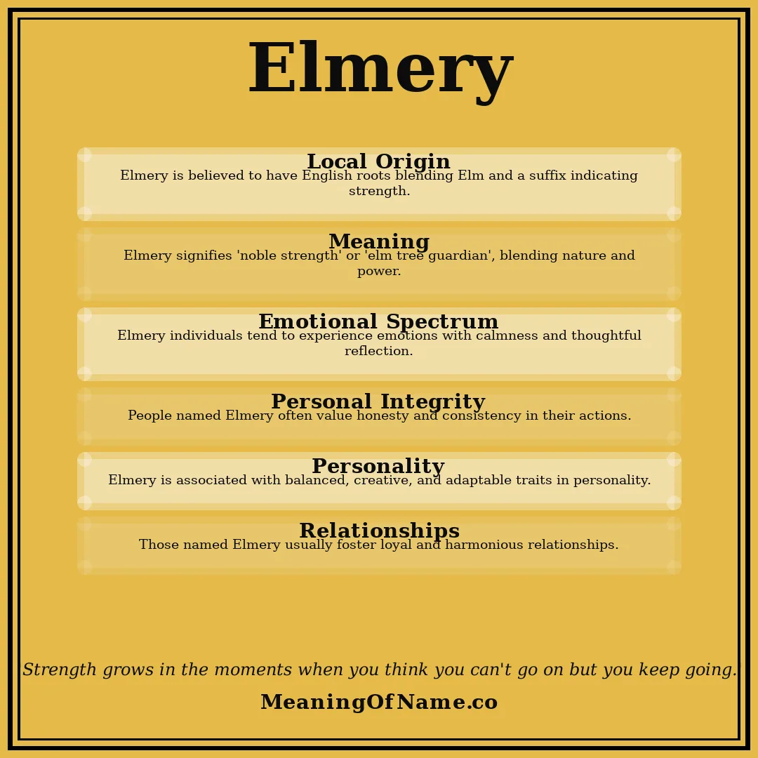 Elmery name meaning poster