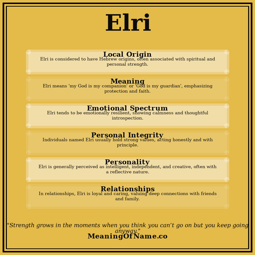 Elri name meaning poster