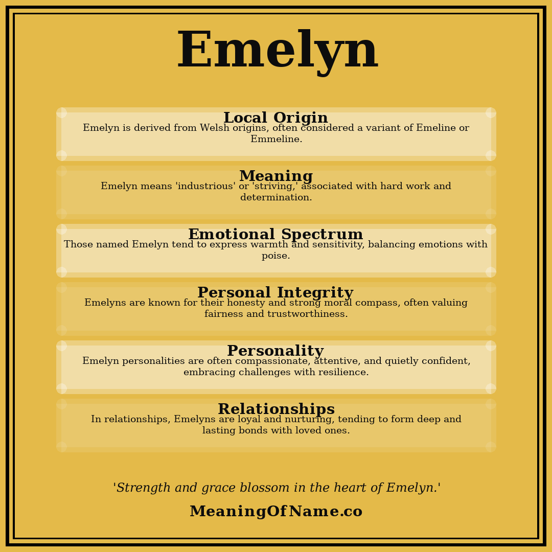Emelyn name meaning poster