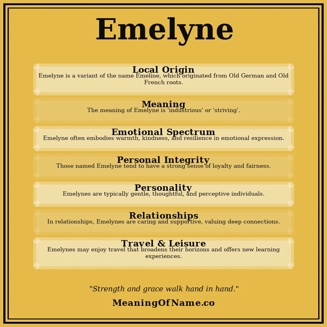 Emelyne name meaning poster