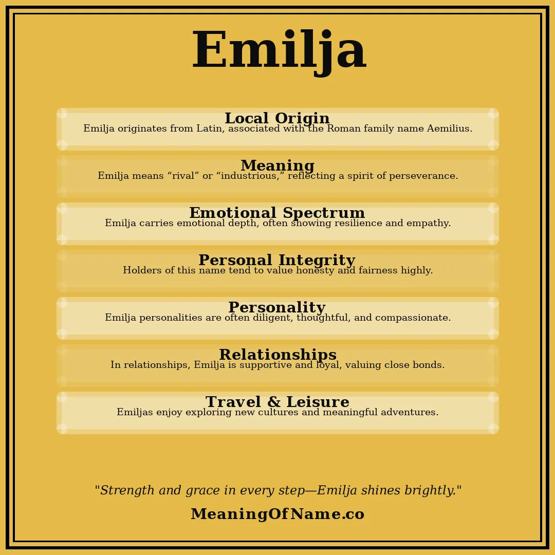 Emilja name meaning poster