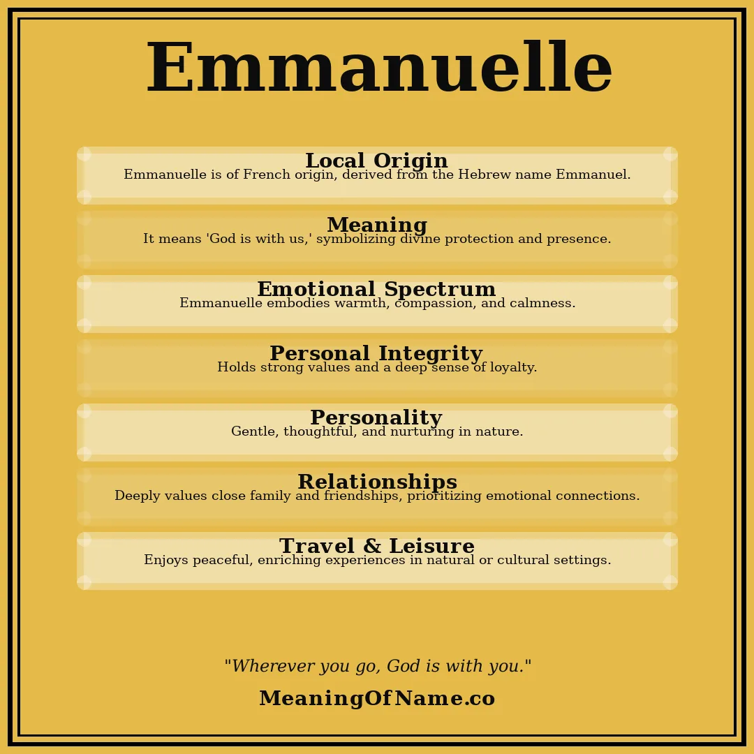 Emmanuelle name meaning poster