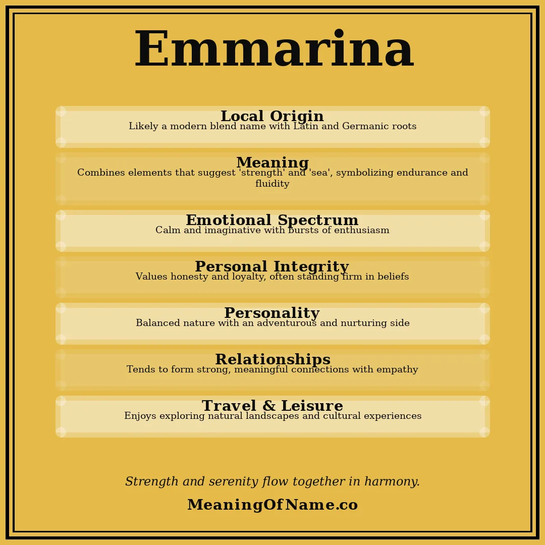 Emmarina name meaning poster