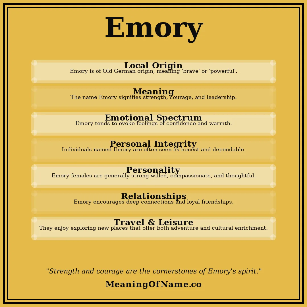 Emory name meaning poster
