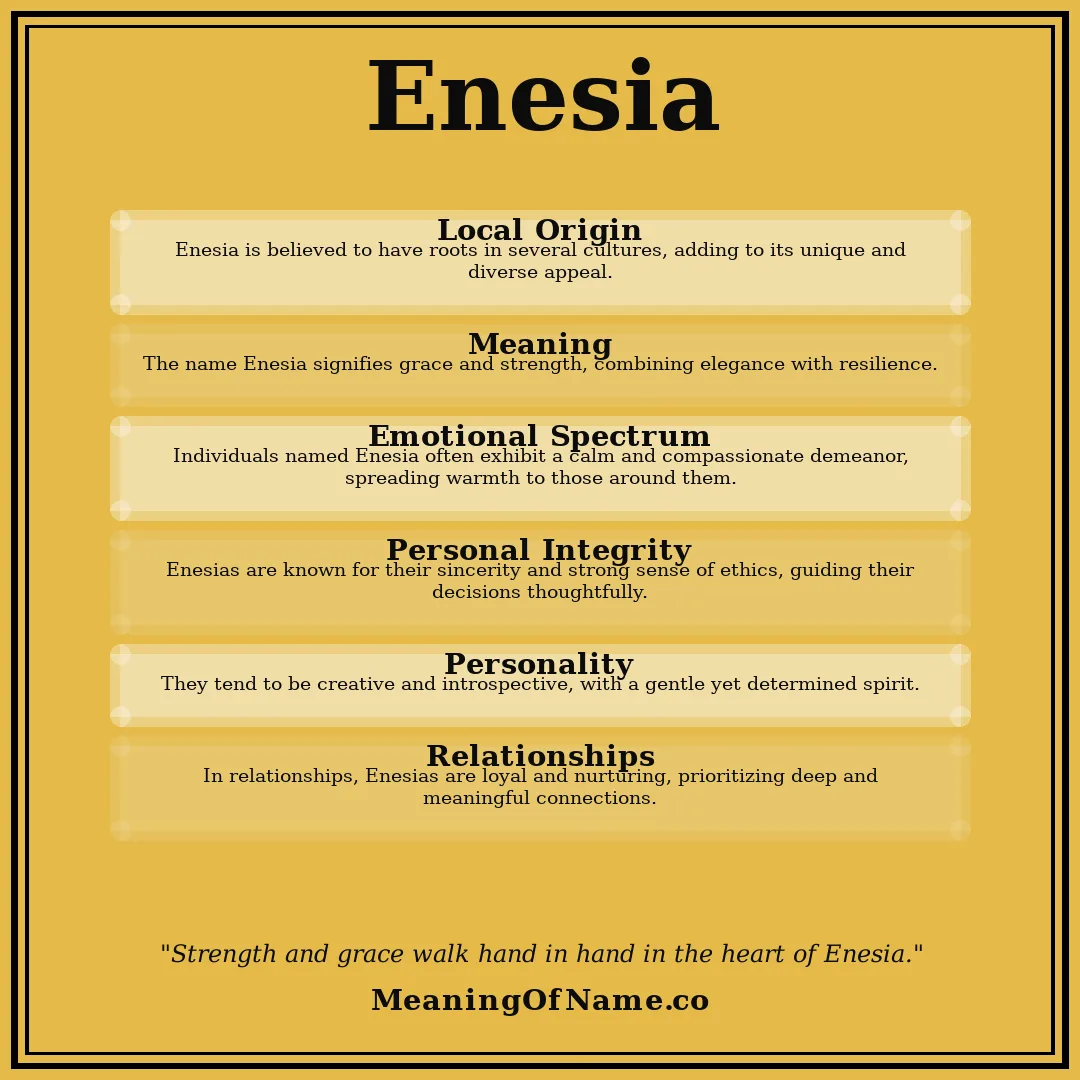 Enesia name meaning poster