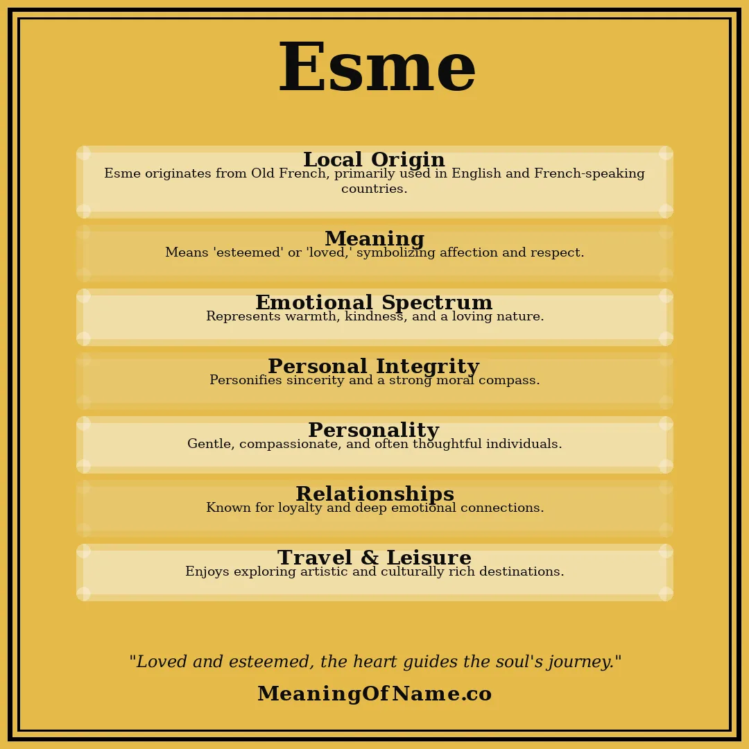 Esme name meaning poster
