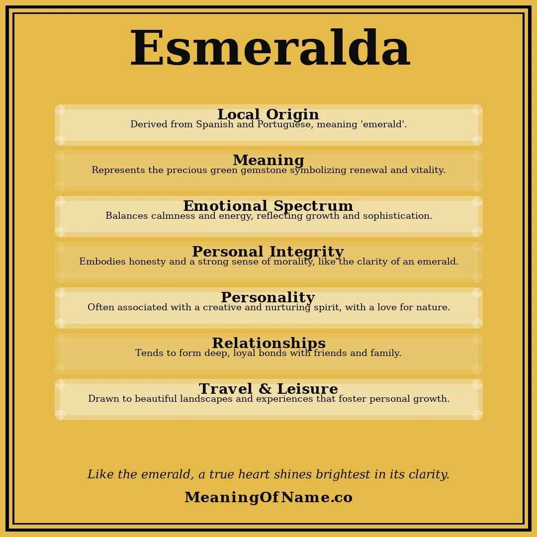 Esmeralda name meaning poster