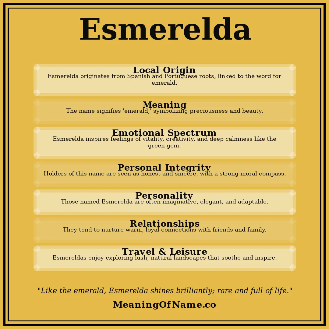 Esmerelda name meaning poster