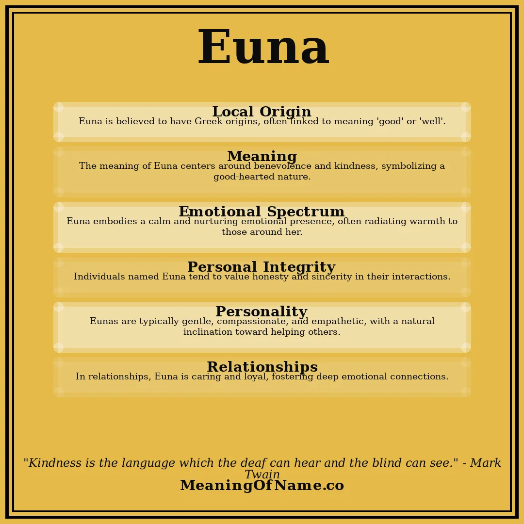 Euna name meaning poster