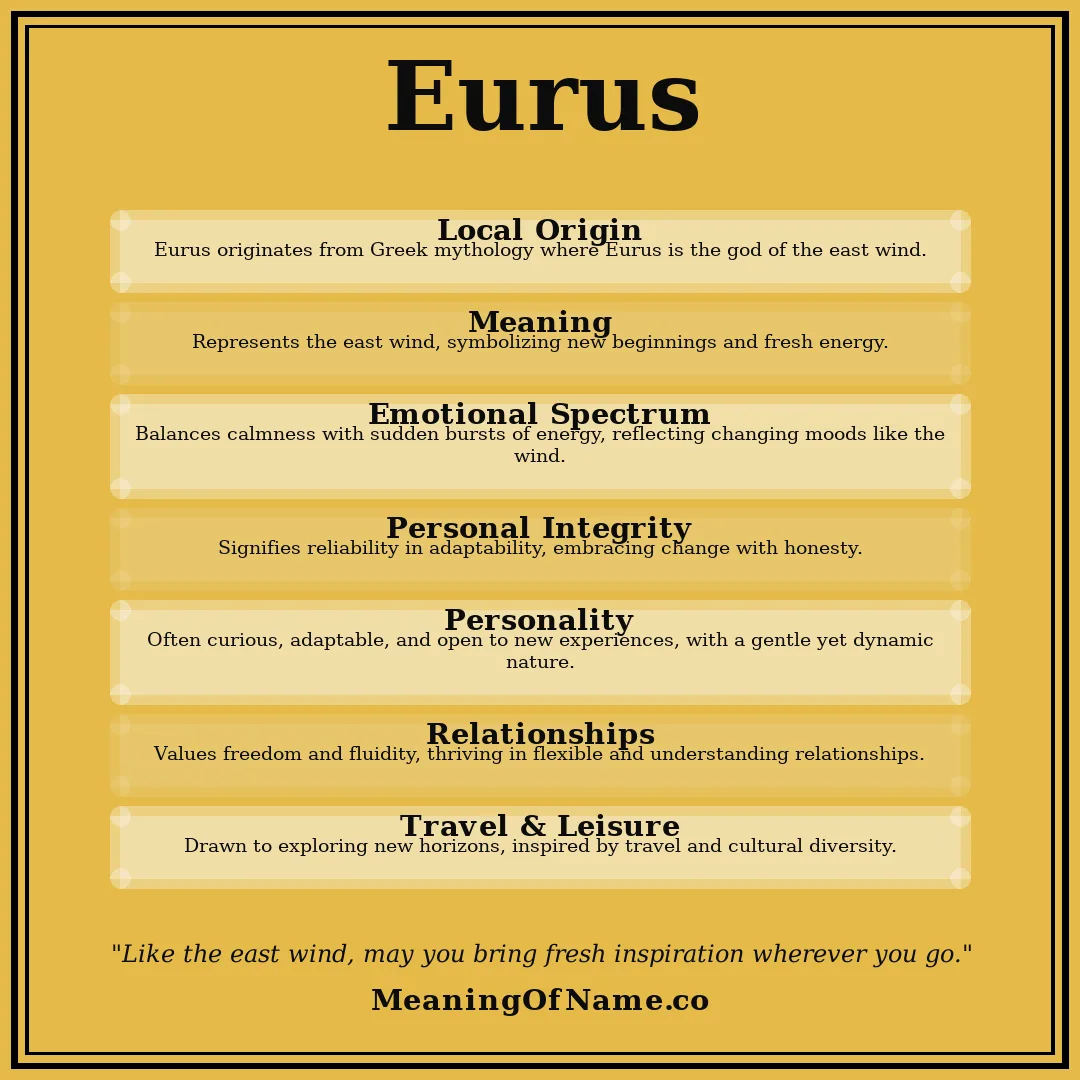 Eurus name meaning poster