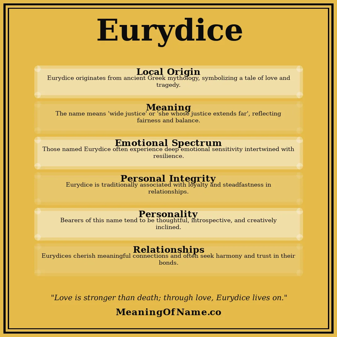 Eurydice name meaning poster