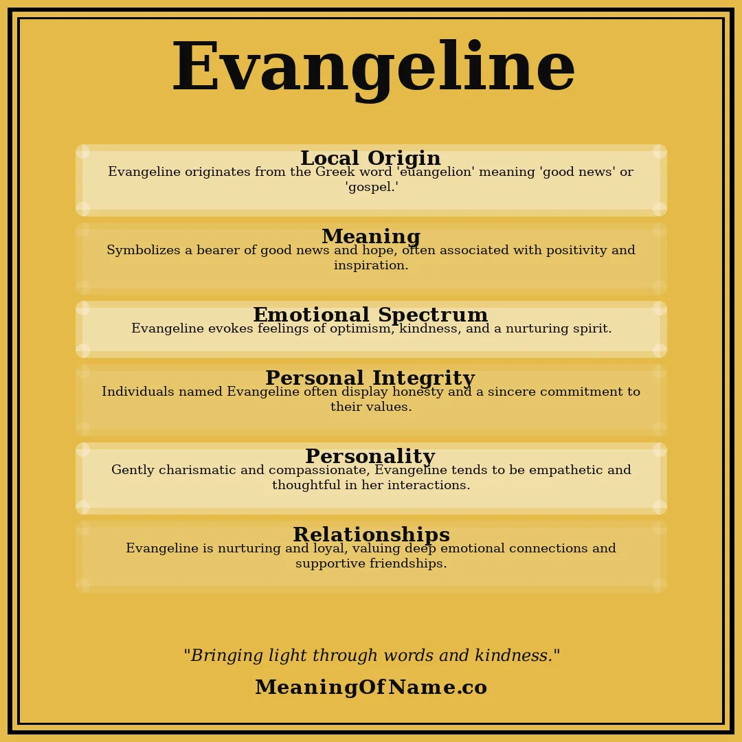 Evangeline name meaning poster