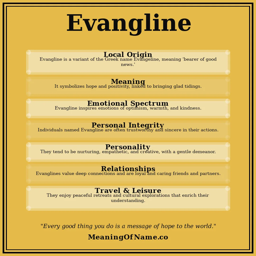 Evangline name meaning poster