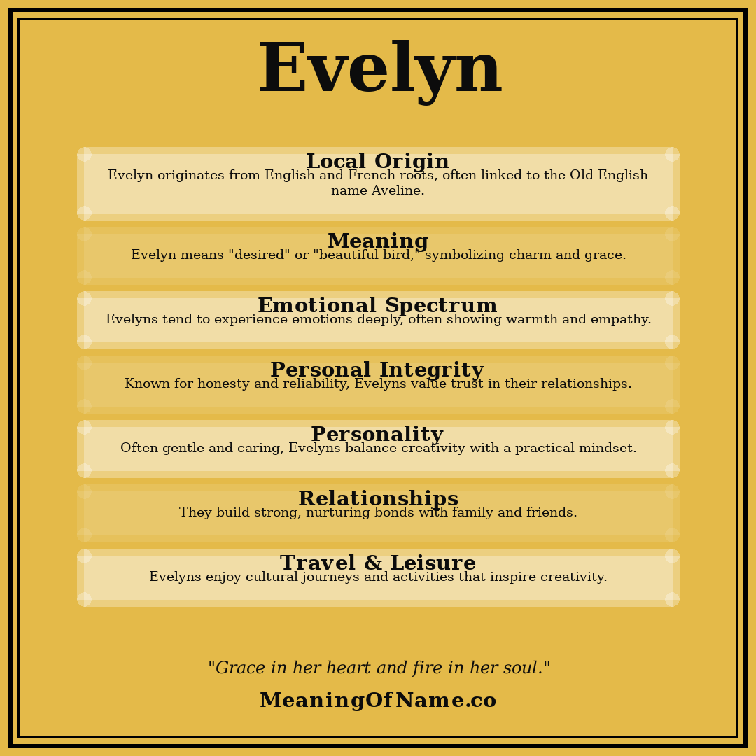 Evelyn name meaning poster