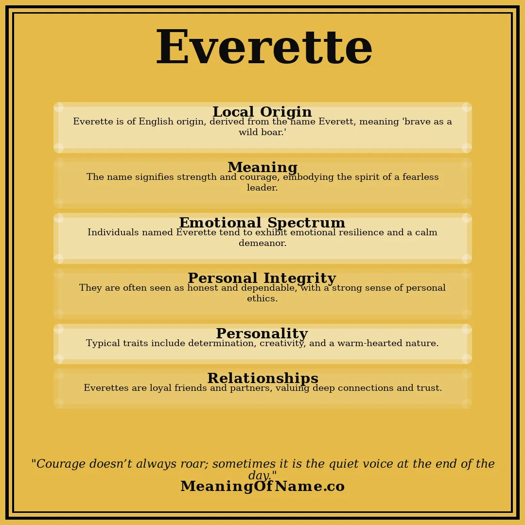Everette name meaning poster