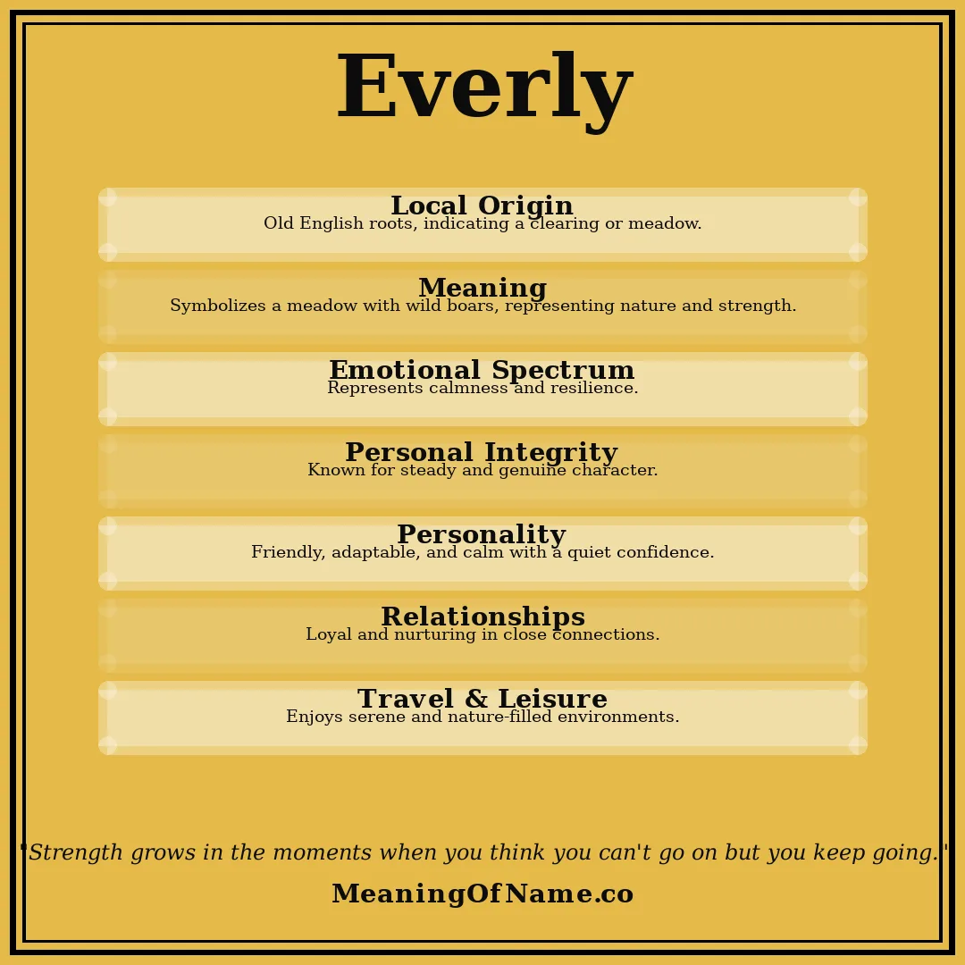 Everly name meaning poster
