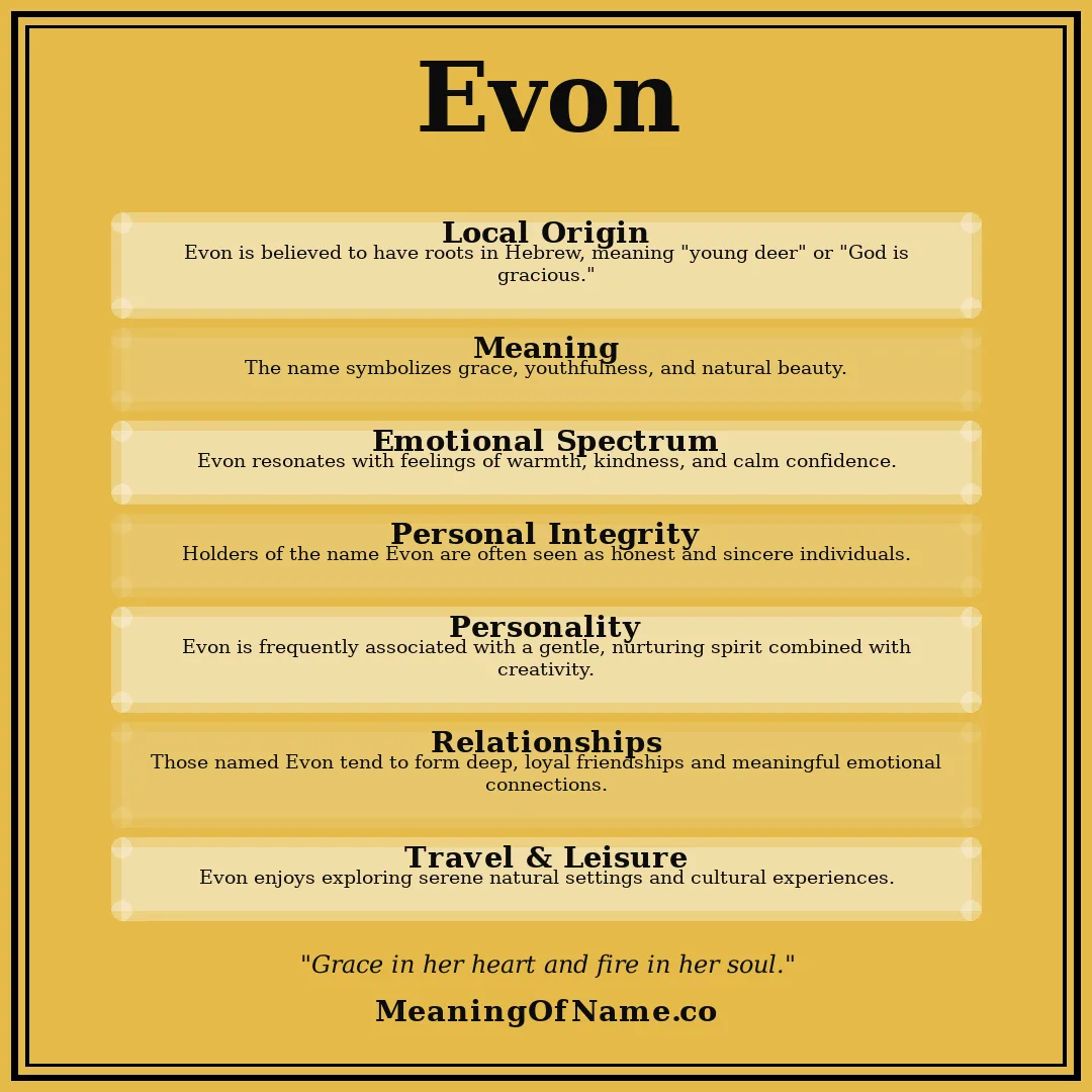 Evon name meaning poster