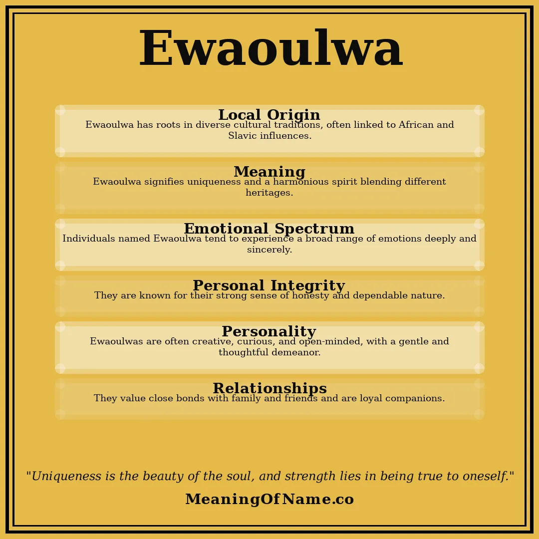 Ewaoulwa name meaning poster