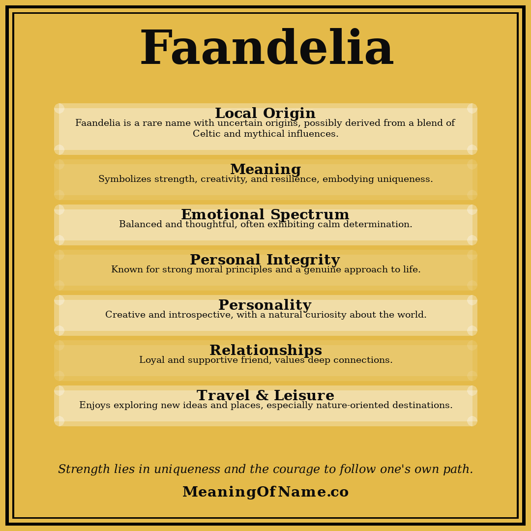 Faandelia name meaning poster