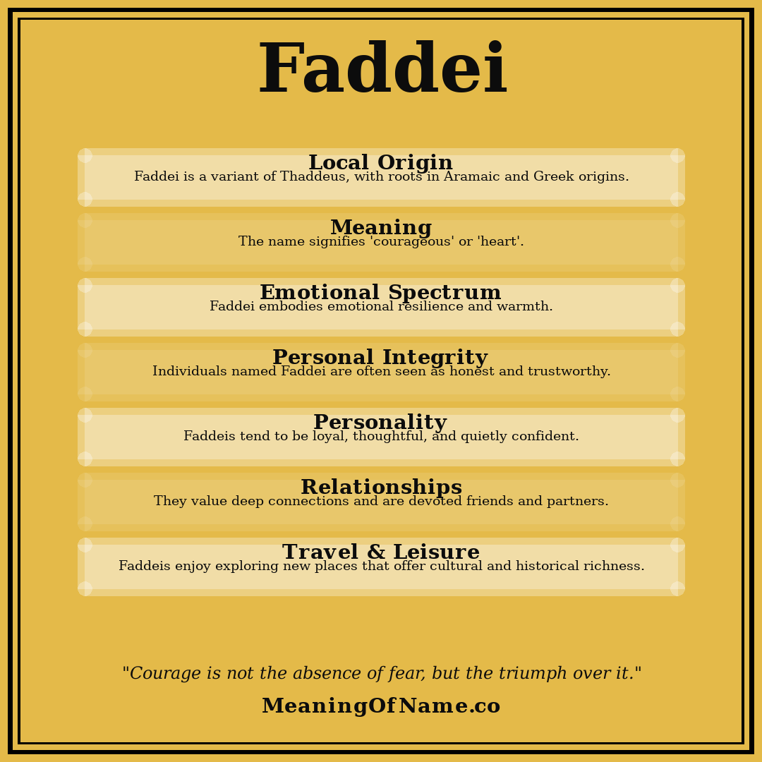 Faddei name meaning poster