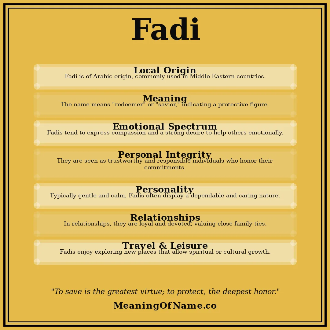 Fadi name meaning poster