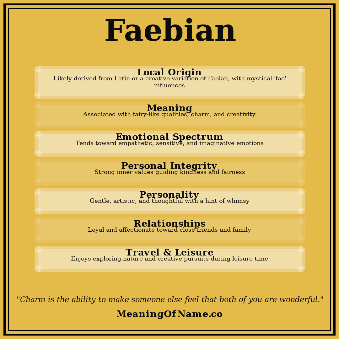Faebian name meaning poster