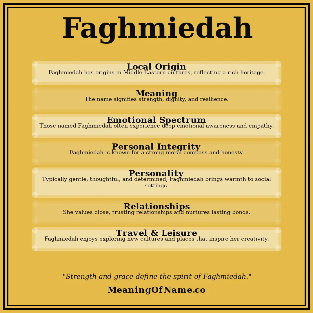Faghmiedah name meaning poster