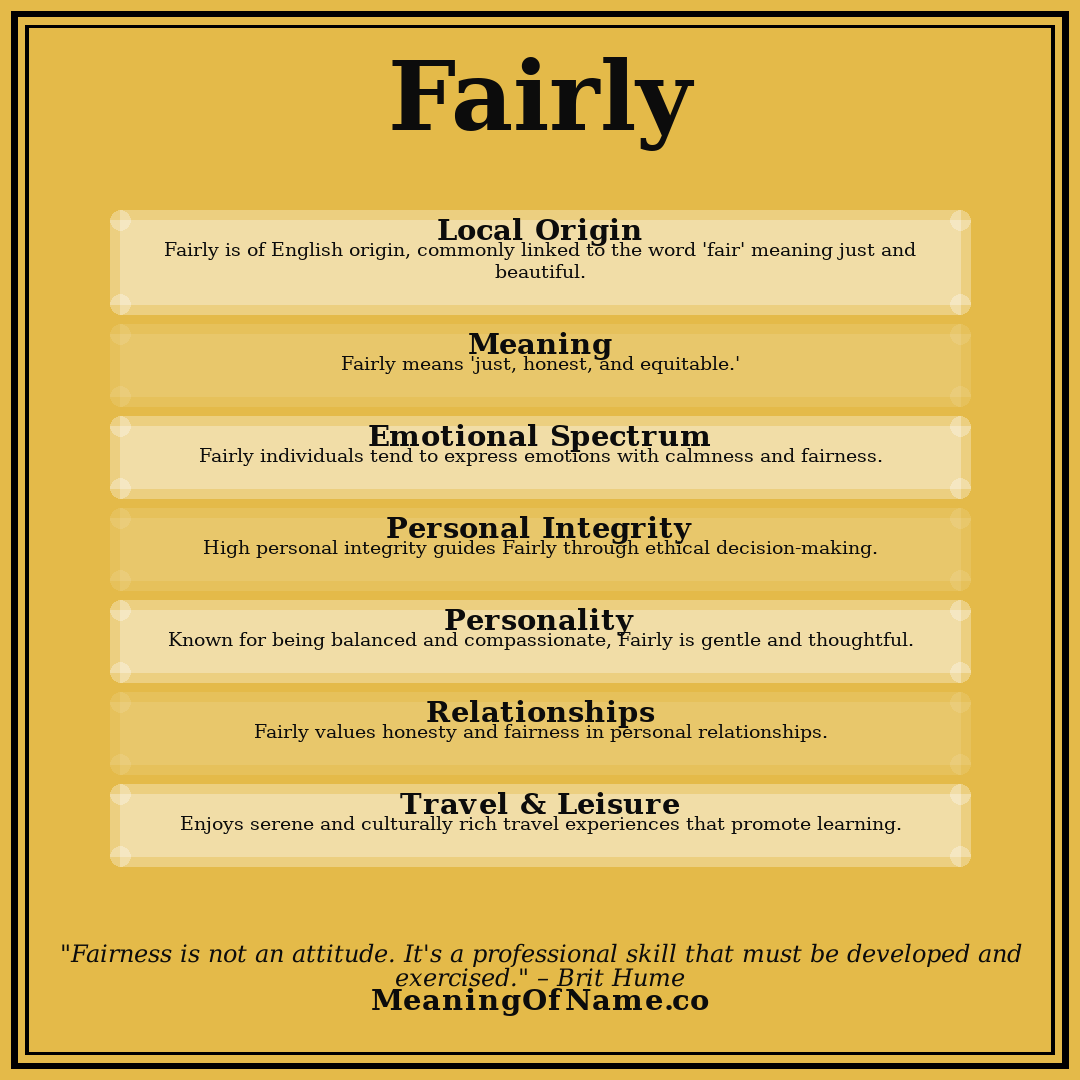 Fairly name meaning poster