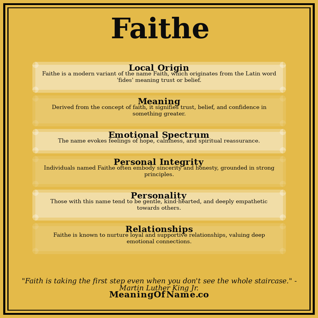 Faithe name meaning poster